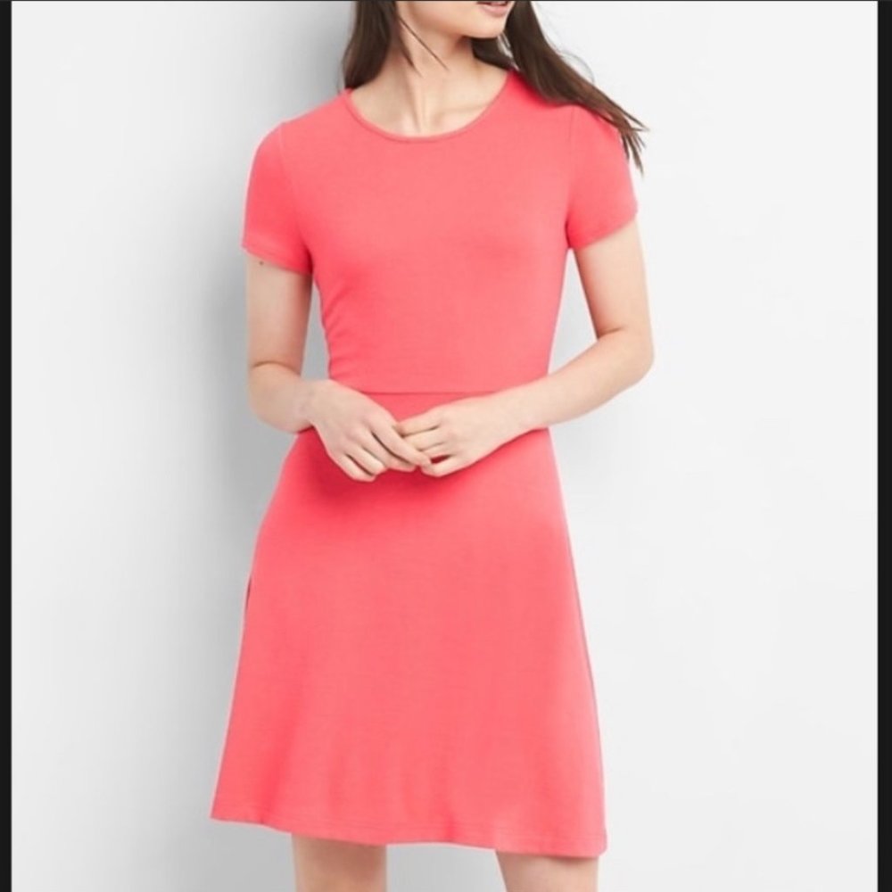 Gap Fit & Flare Dress Soft Spun Pink Dress XXL